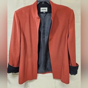 Kasper Women's Rust Jacket with Black Accents Size 14